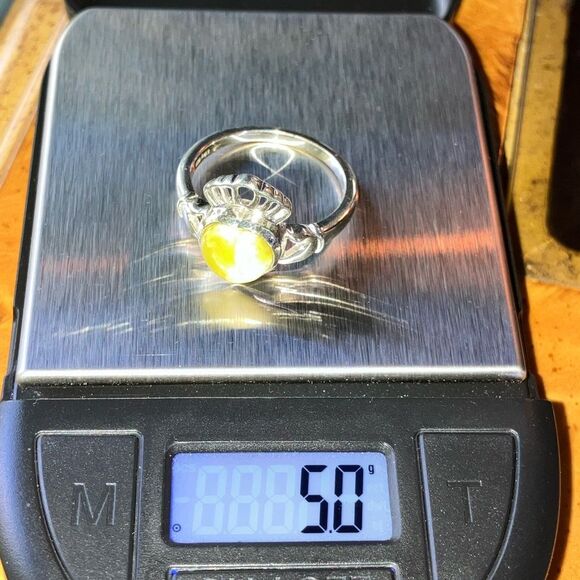 Natural Connemara Marble Sterling Silver Claddagh Ring - Picture 9 of 9